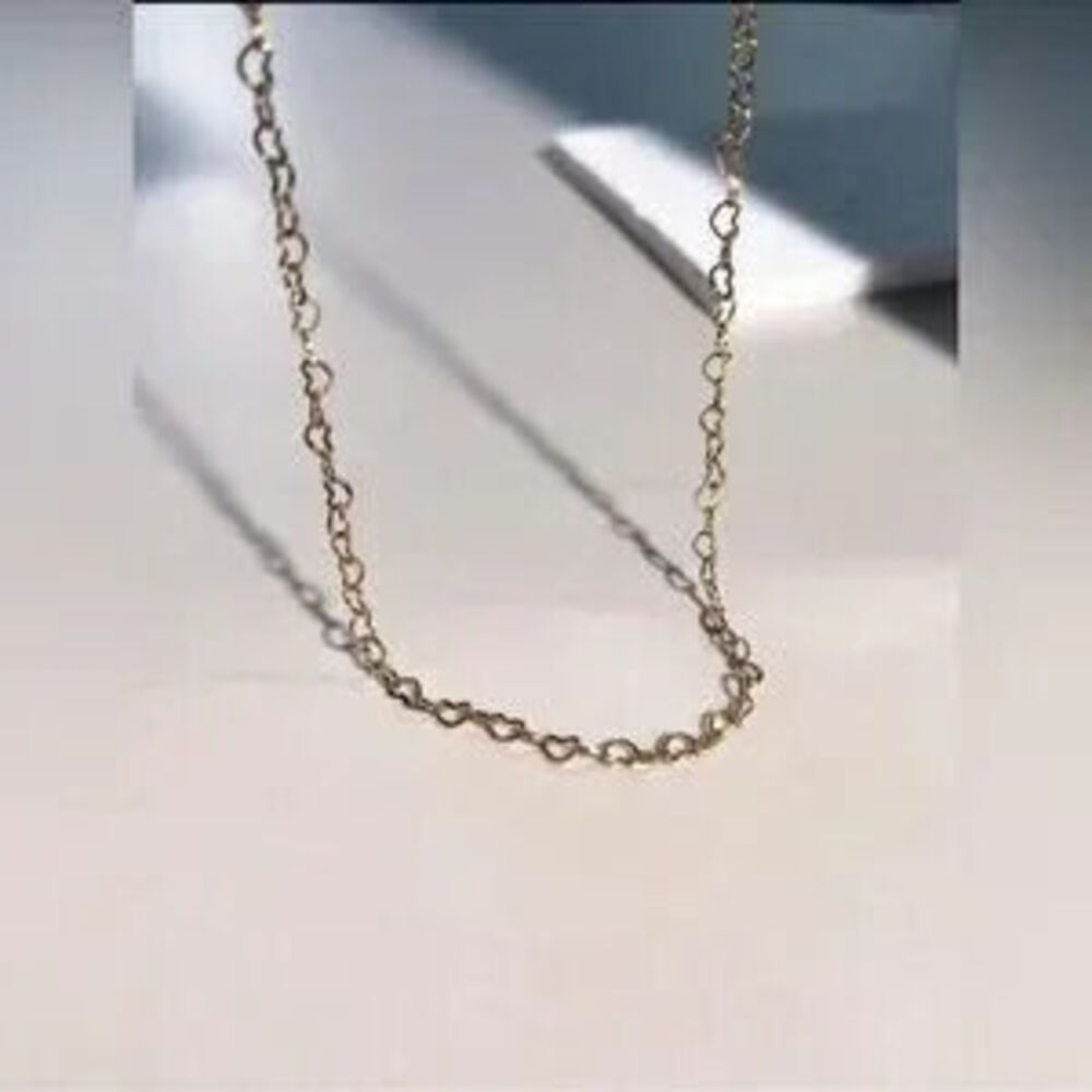 Gold Plated Stainless Steel Heart Chain Necklace | Minimalist Everyday Jewelry - Picture 2 of 3